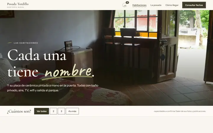Las habitaciones, cada una con su placa.